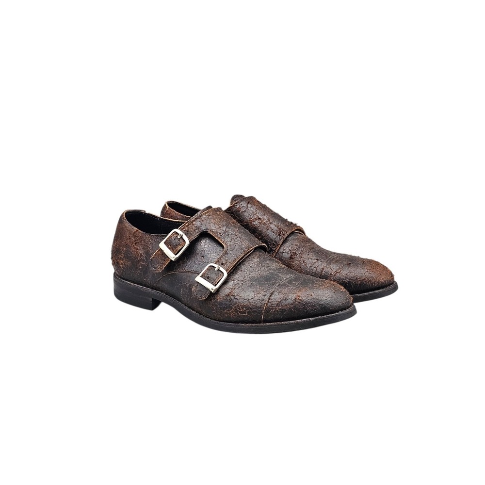 Allen Edmonds Men's Size 9.5 D EUC Pine River Brown Leather Monk Strap Loafers